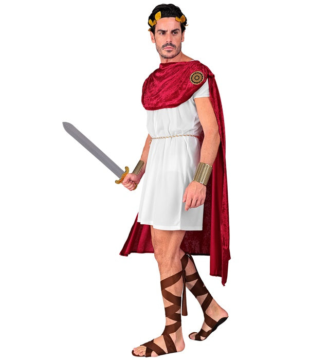 Spartacus Kostüm-Set mit Tunika, Gürtel, Umhang, Sandalen und Lorbeerkranz