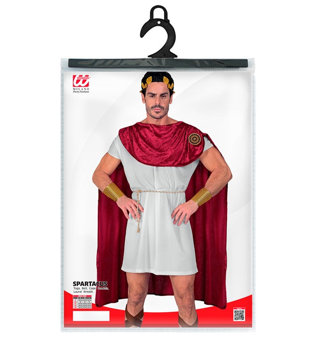 Spartacus Kostüm-Set mit Tunika, Gürtel, Umhang, Sandalen und Lorbeerkranz
