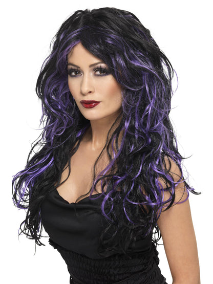 Smiffys Gothic Bride Perücke schwarz-weiss für Damen – Produktansicht