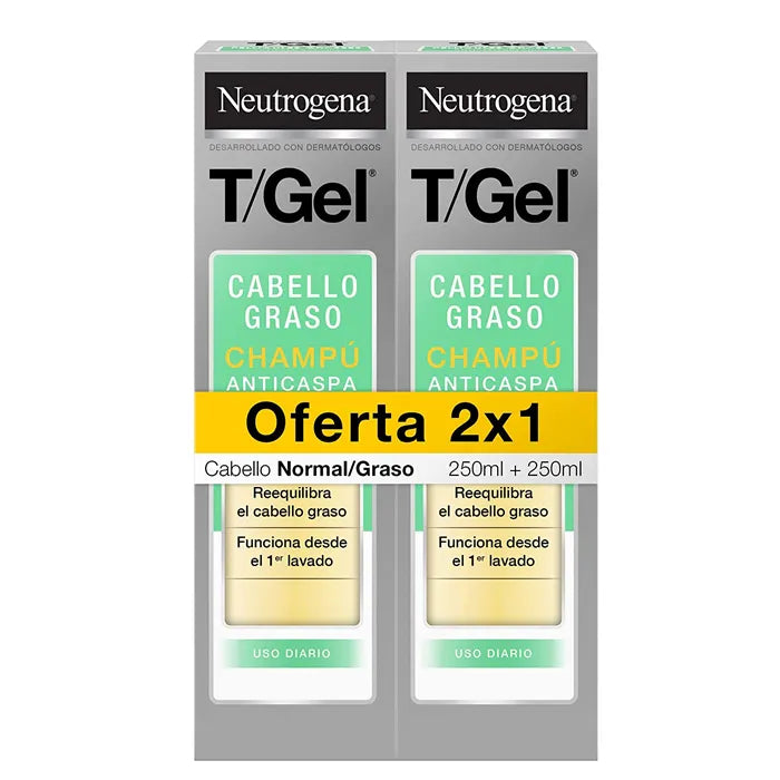 NEUTROGENA NEUTROGENA T/Gel Shampoo für fettiges und normales Haar 2 x 250 ml