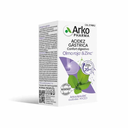 ARKOPHARMA ARKOPHARMA Gastric Acidity Slippery Elm & Zinc 40 Kapseln Verdauungskomfort Kosmetik