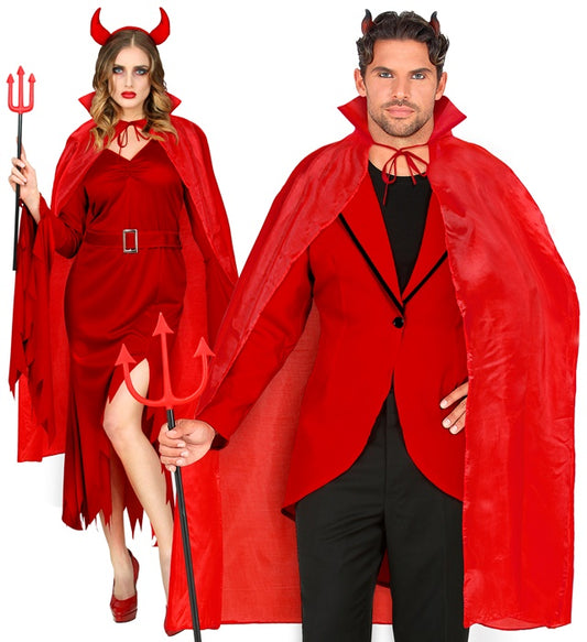 Roter Umhang 115 cm als Kostümzubehör für Fasnacht und Halloween