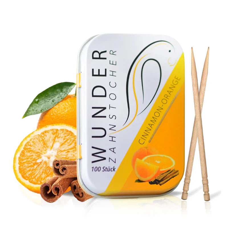 Wunder Zahnstocher Cinnamon Orange - 100 Stück in Metalldose