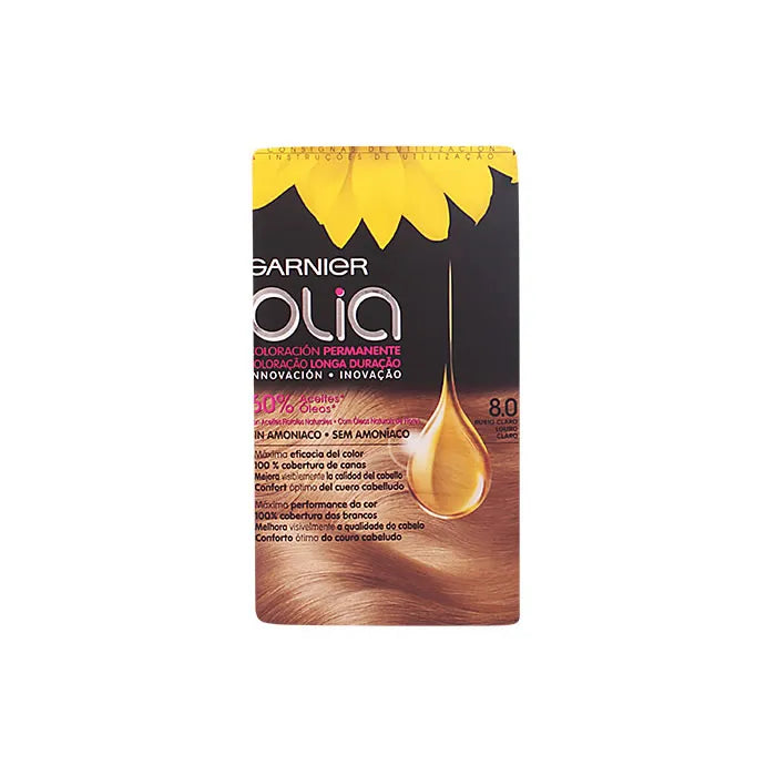 GARNIER GARNIER Olia Permanente Haarfarbe 8,0 Hellblond Coloration ohne Ammoniak Kosmetik