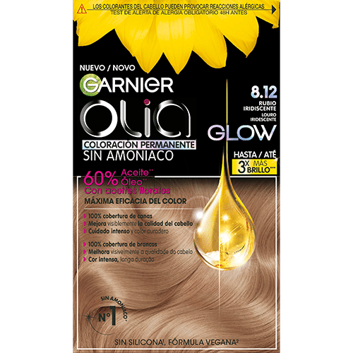 Garnier Olia permanente Haarfarbe 8.12 Iridescent Blonde ohne Ammoniak