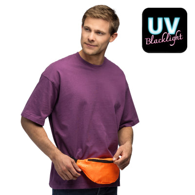 Boland Bauchtasche Neon Orange mit Pailletten 90er Gürteltasche Hüfttasche