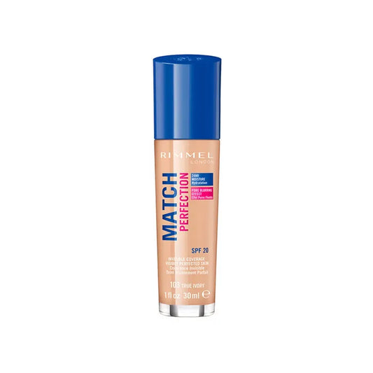 RIMMEL LONDON Rimmel London Match Perfection Foundation SPF 20 103 True Ivory 30 ml