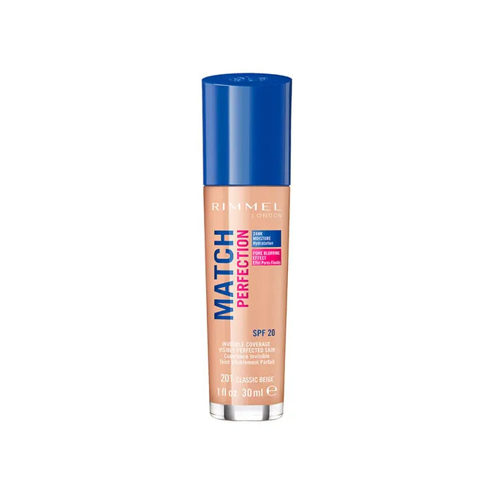 RIMMEL LONDON Rimmel London Match Perfection Foundation SPF20 201 Classic Beige 30 ml