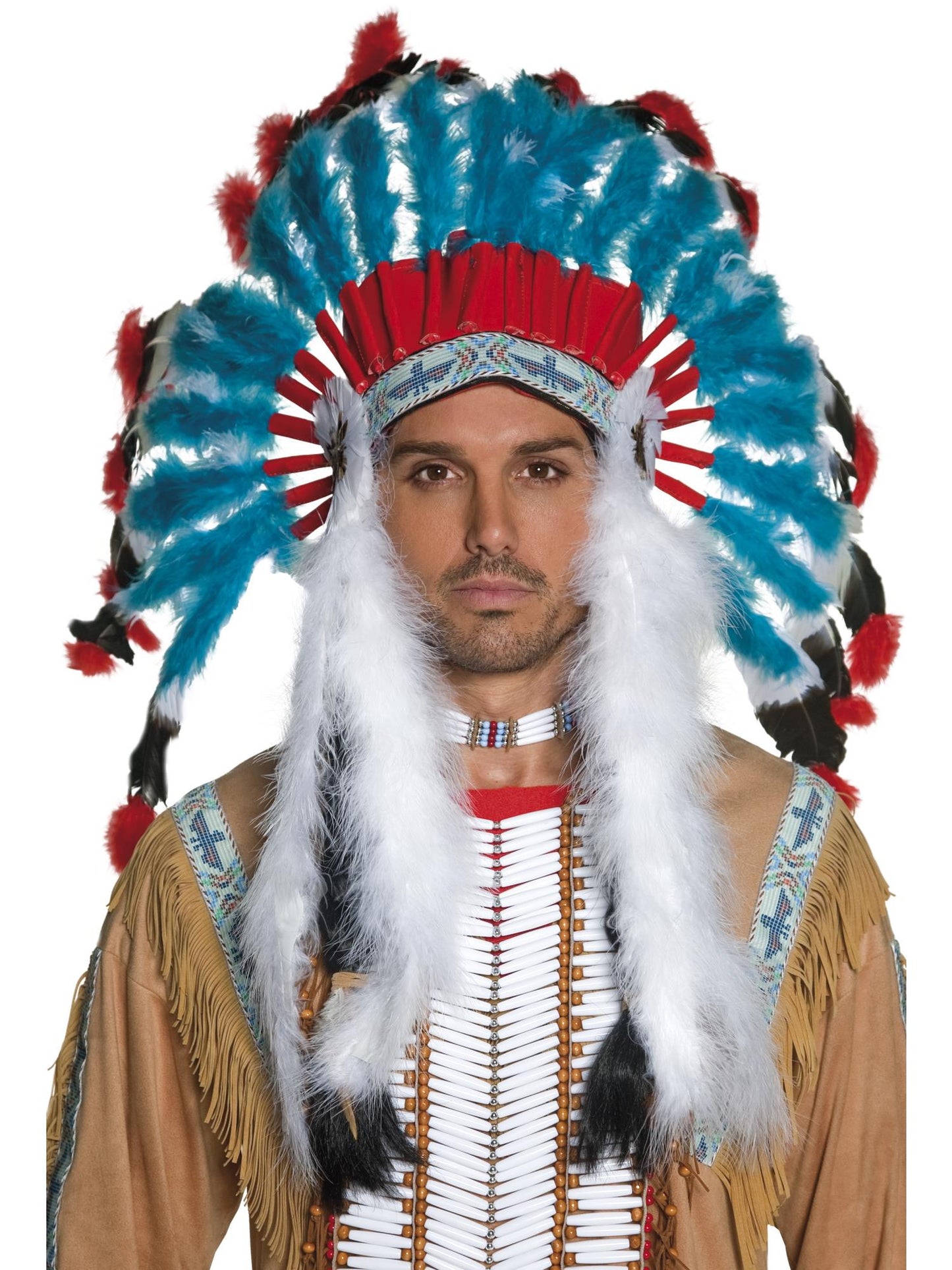 Smiffys Native American Inspired Headdress, Blue HA für Herren
