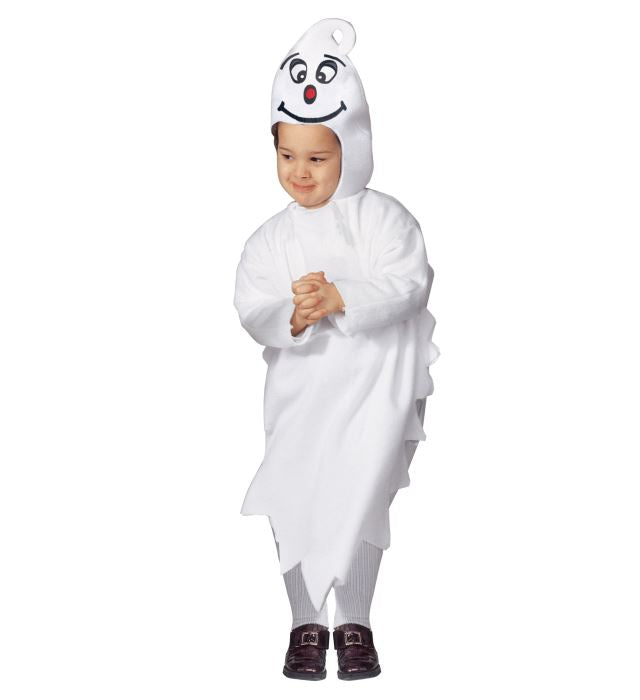 Kleines Gespenst Kostüm mit weißem Overall und Maske für Fasnacht