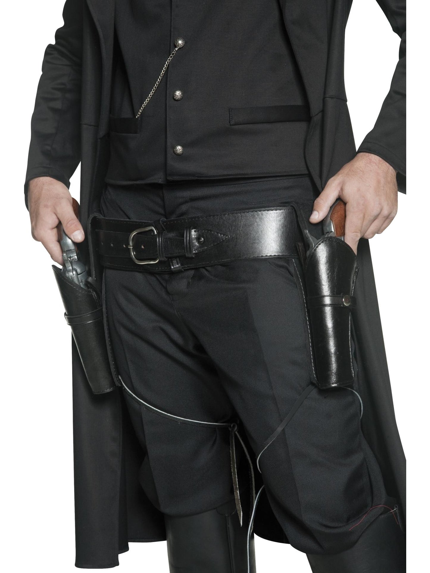 Smiffys Authentic Western Belt & 2 Holsters, Black für Unisex