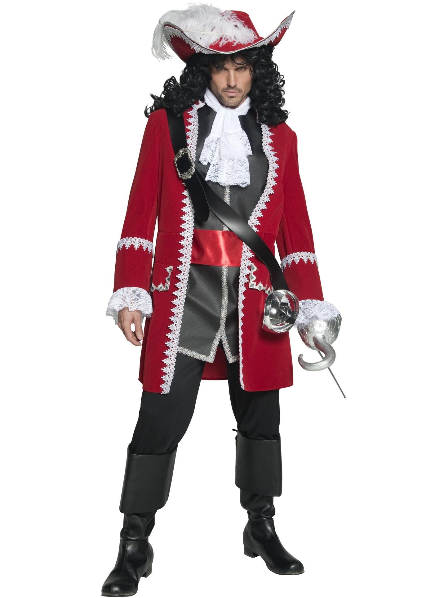 Smiffys Deluxe Authentic Pirate Captain Costume, Red CS für Herren