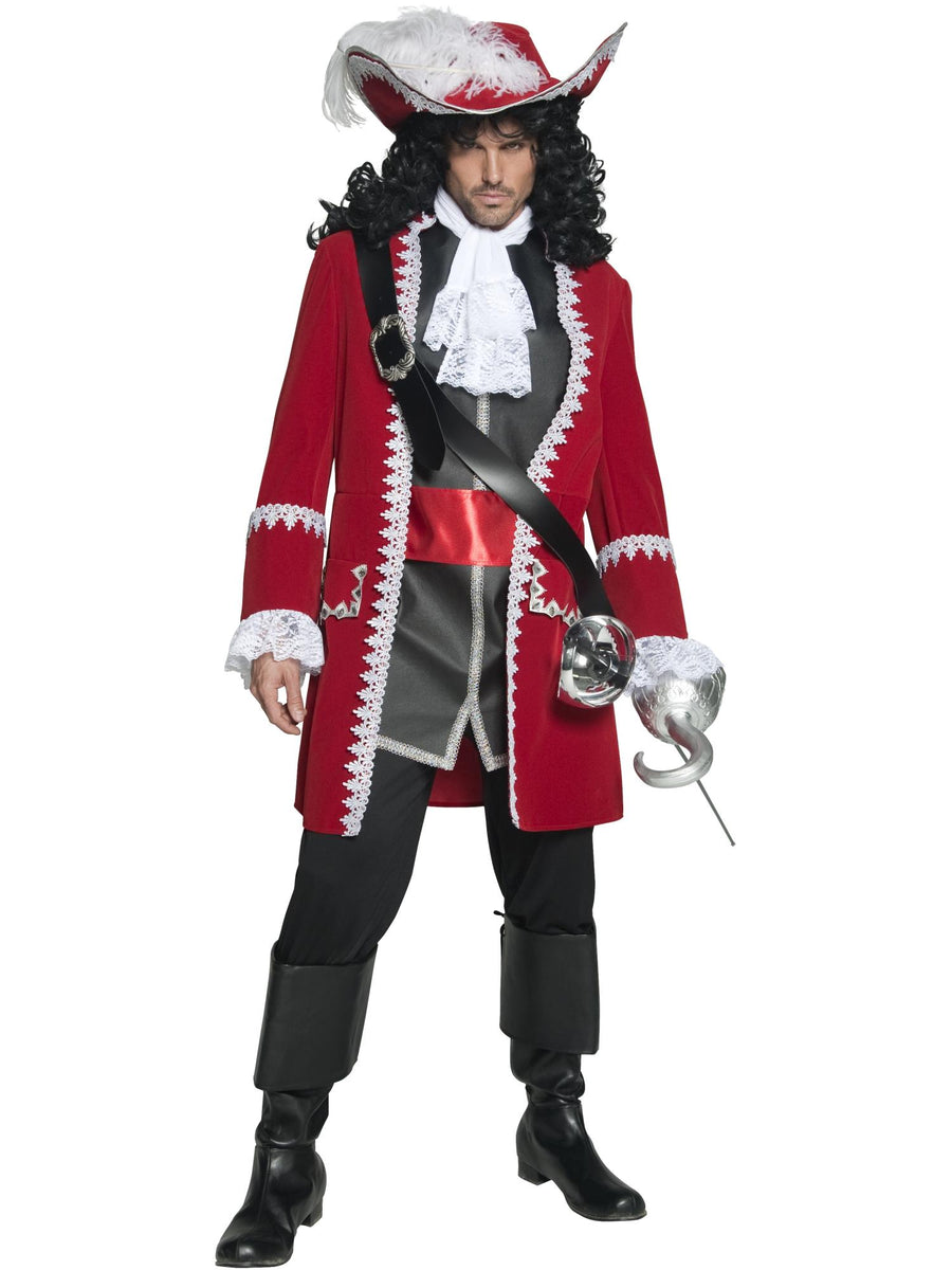 Smiffys rotes Piratenkostuem fuer Herren mit Jacke Hose und Top – Produktansicht