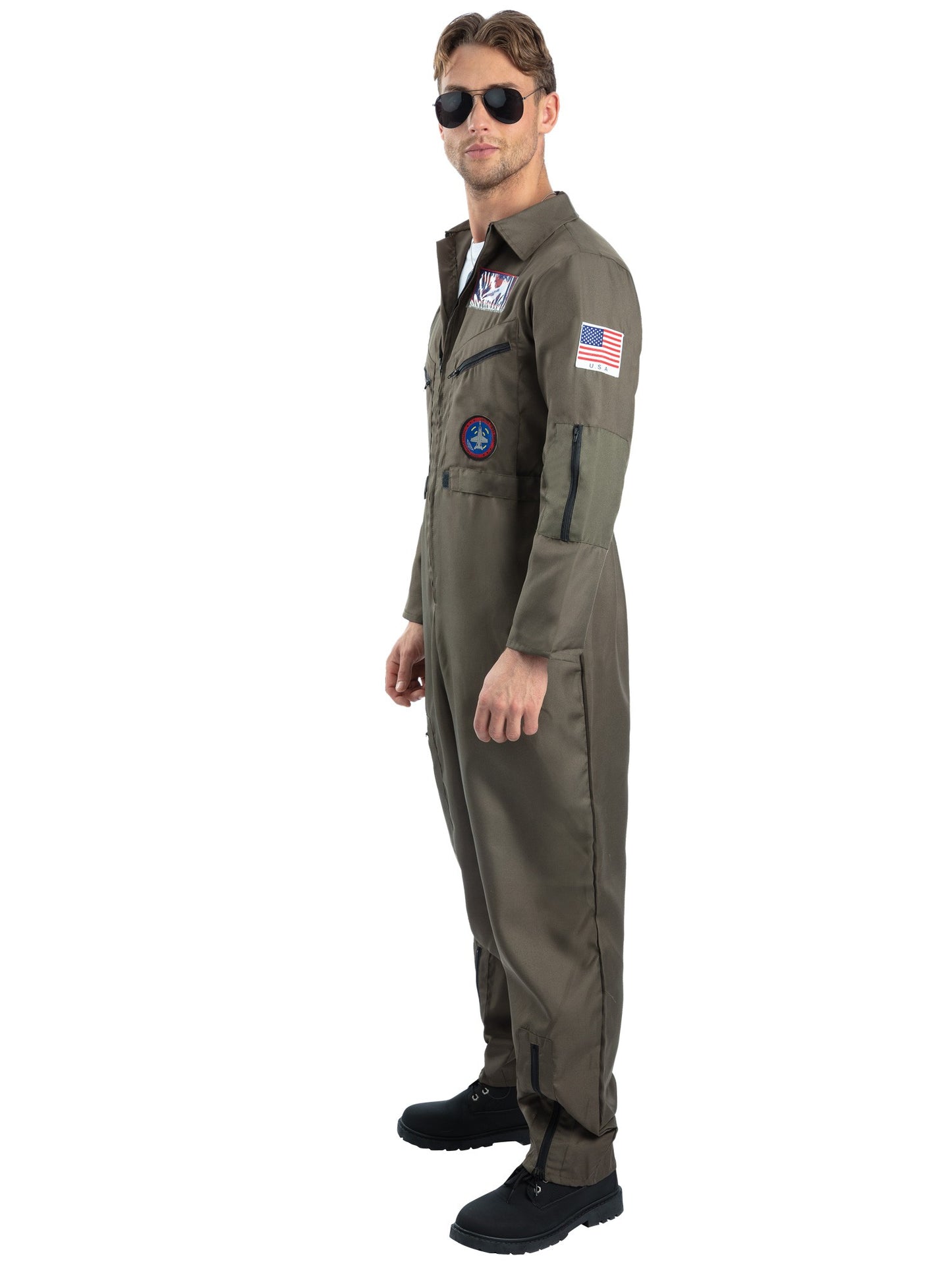 Smiffys TOPGUN Top Gun Costume, Green CS für Herren