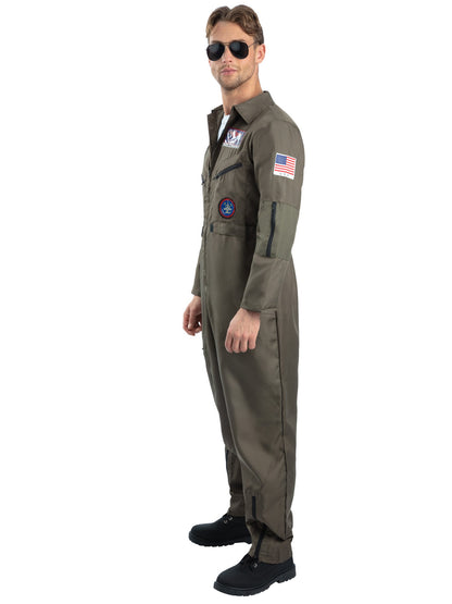 Smiffys TOPGUN Top Gun Costume, Green CS für Herren