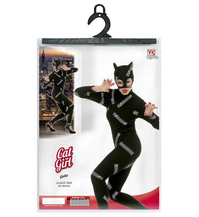 Katzenkostüm Overall mit passender Maske für Fasnacht und Karneval