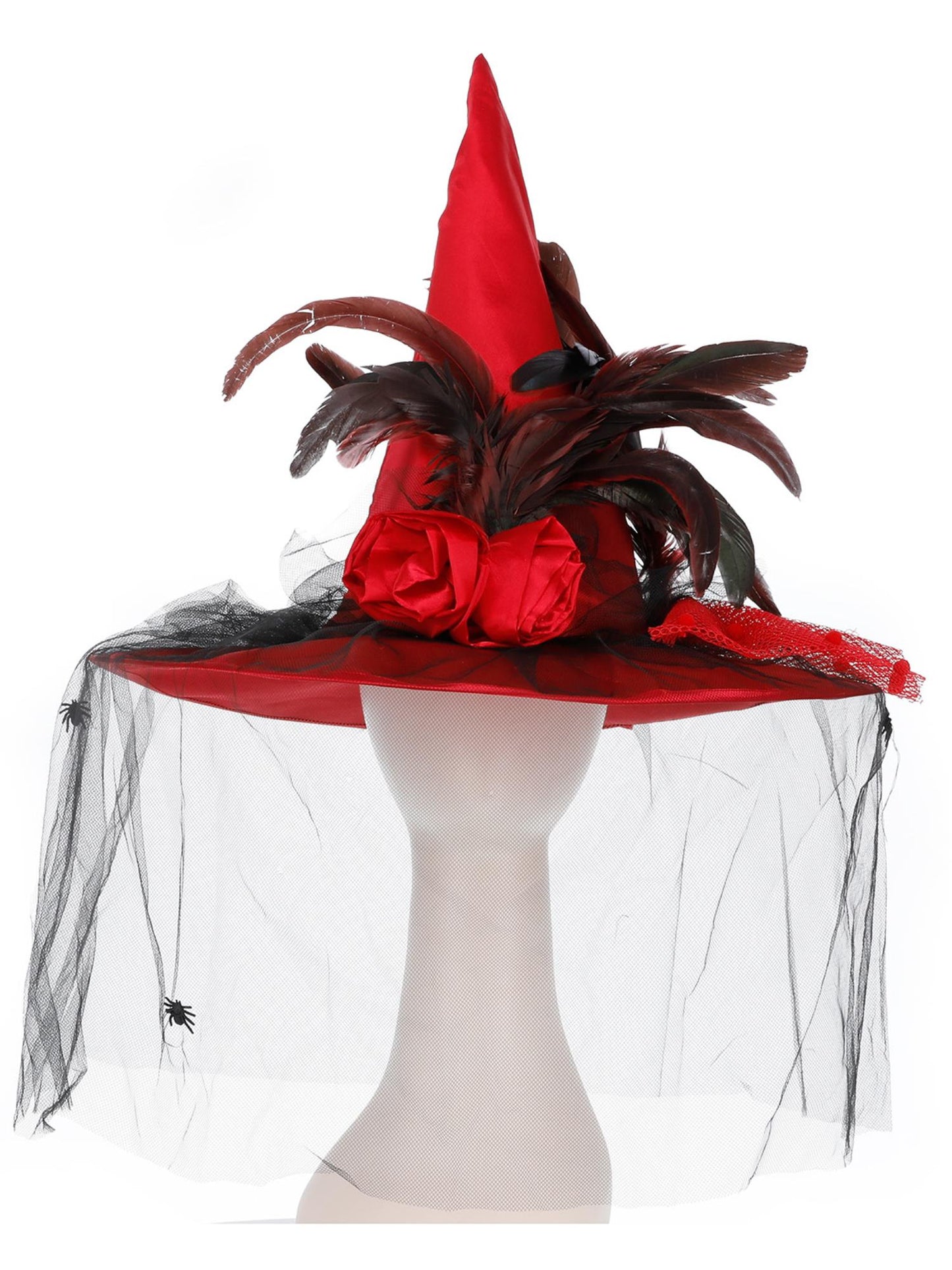 Smiffys Witch Hat, Deep Red für Damen