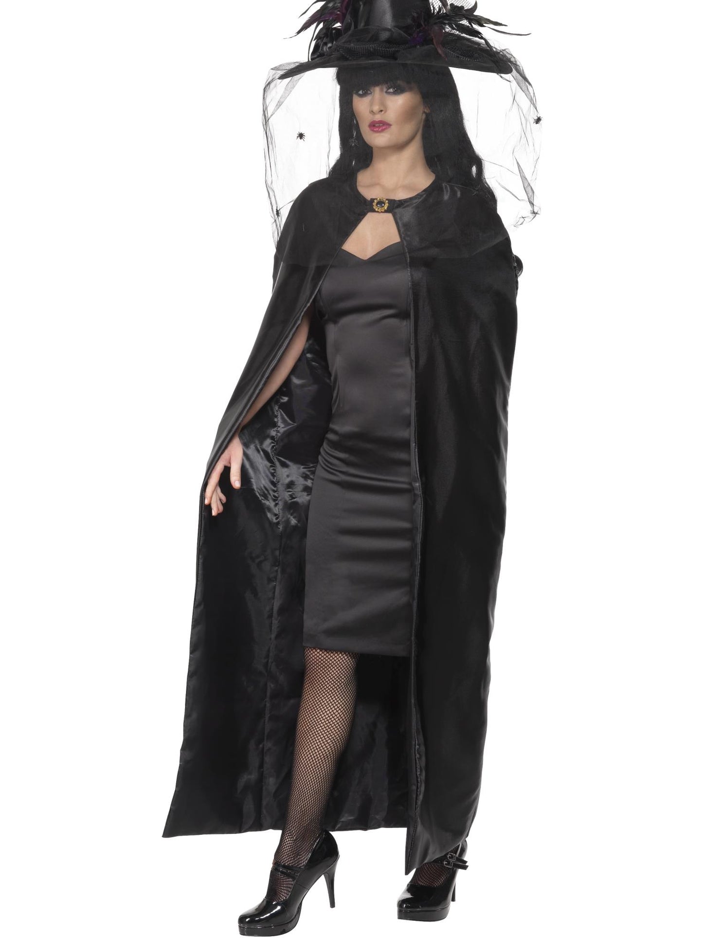 Smiffys Deluxe Witch Cape, Black für Damen