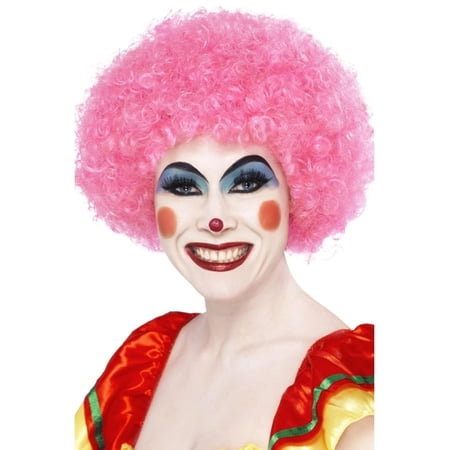 Smiffys Verrückter Clown Perücke Rosa aus hitzebeständigen Fasern 1 Stück