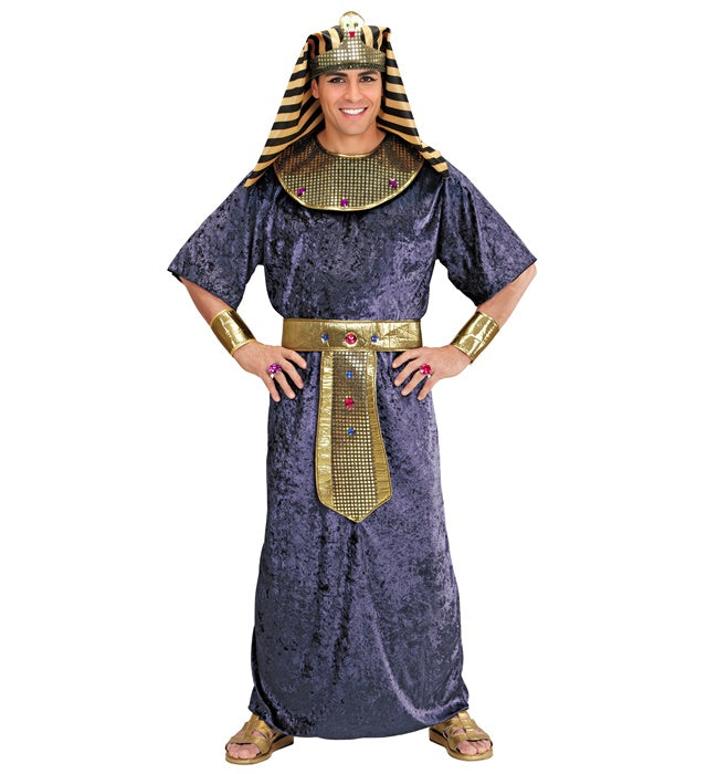 Tutankhamen Fasnacht Kostüm mit Tunika, Halsband, Gürtel und Kopfbedeckung in Edelstein-Optik