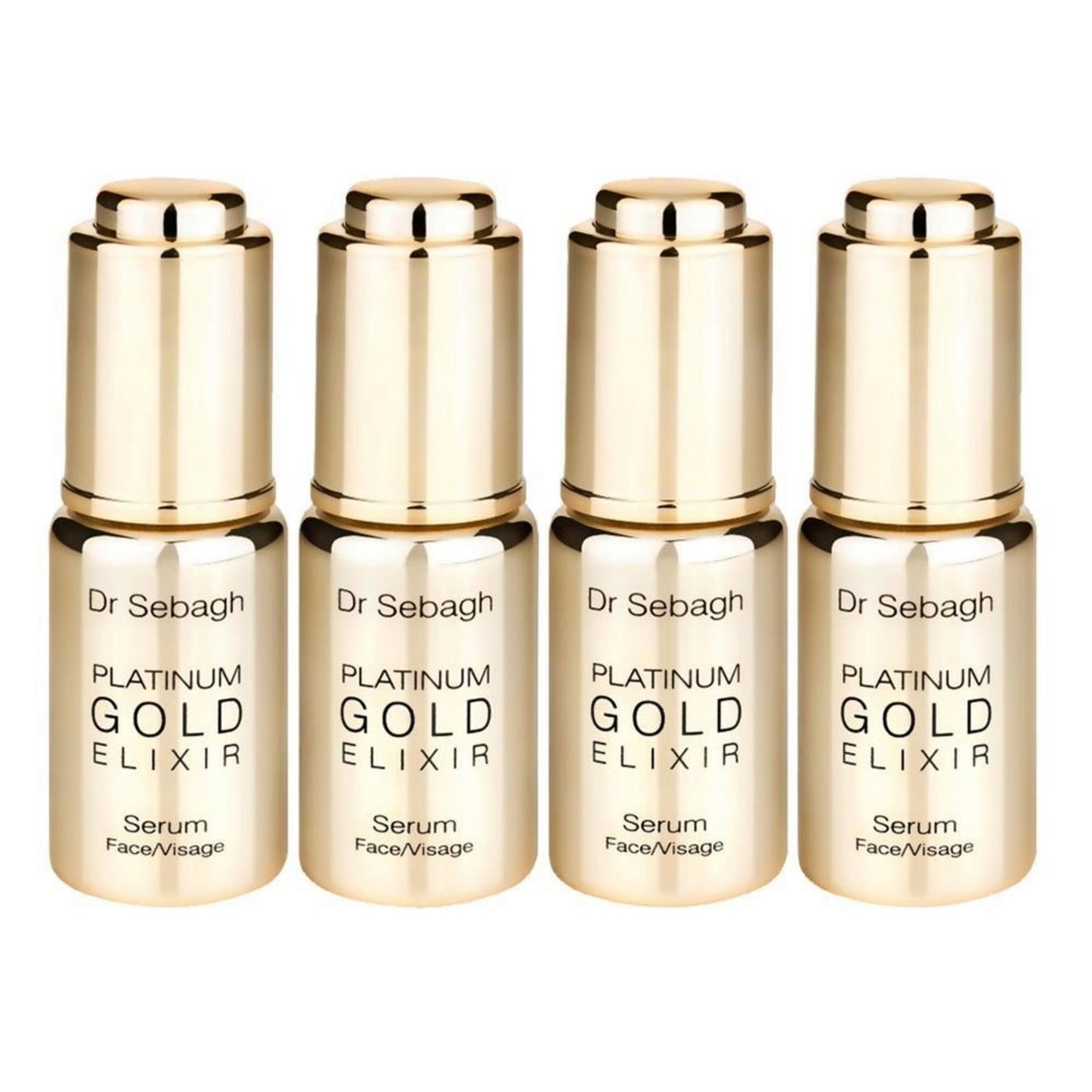 Setzen, Dr Sebagh, Platinum Gold, Anti-Aging, Tag, Ampullen Behandlungsserum, Für das Gesicht, Für Frauen, 4 stk, 10 ml