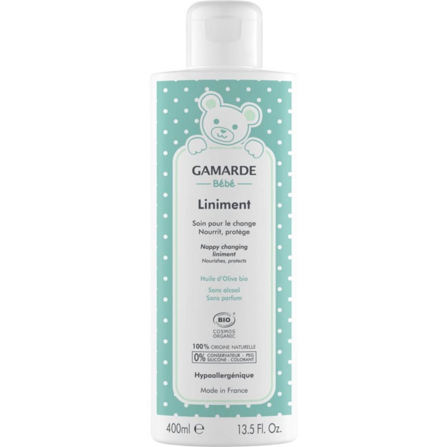 Gamarde Gamarde, Baby Liniment, Bio, Nährt und schützt, Daily Diaper Changes, Lotion, 400 ml Regular