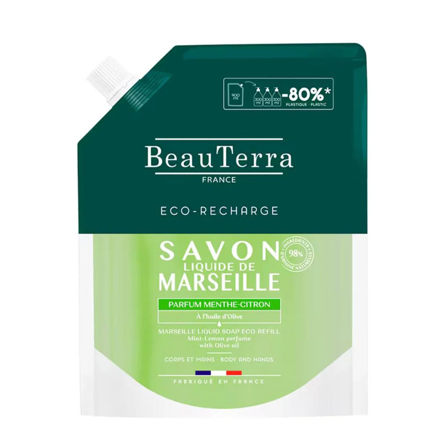 Beauterra Marseille Flüssigseife Menta-Limón Nachfüllung 900 ml