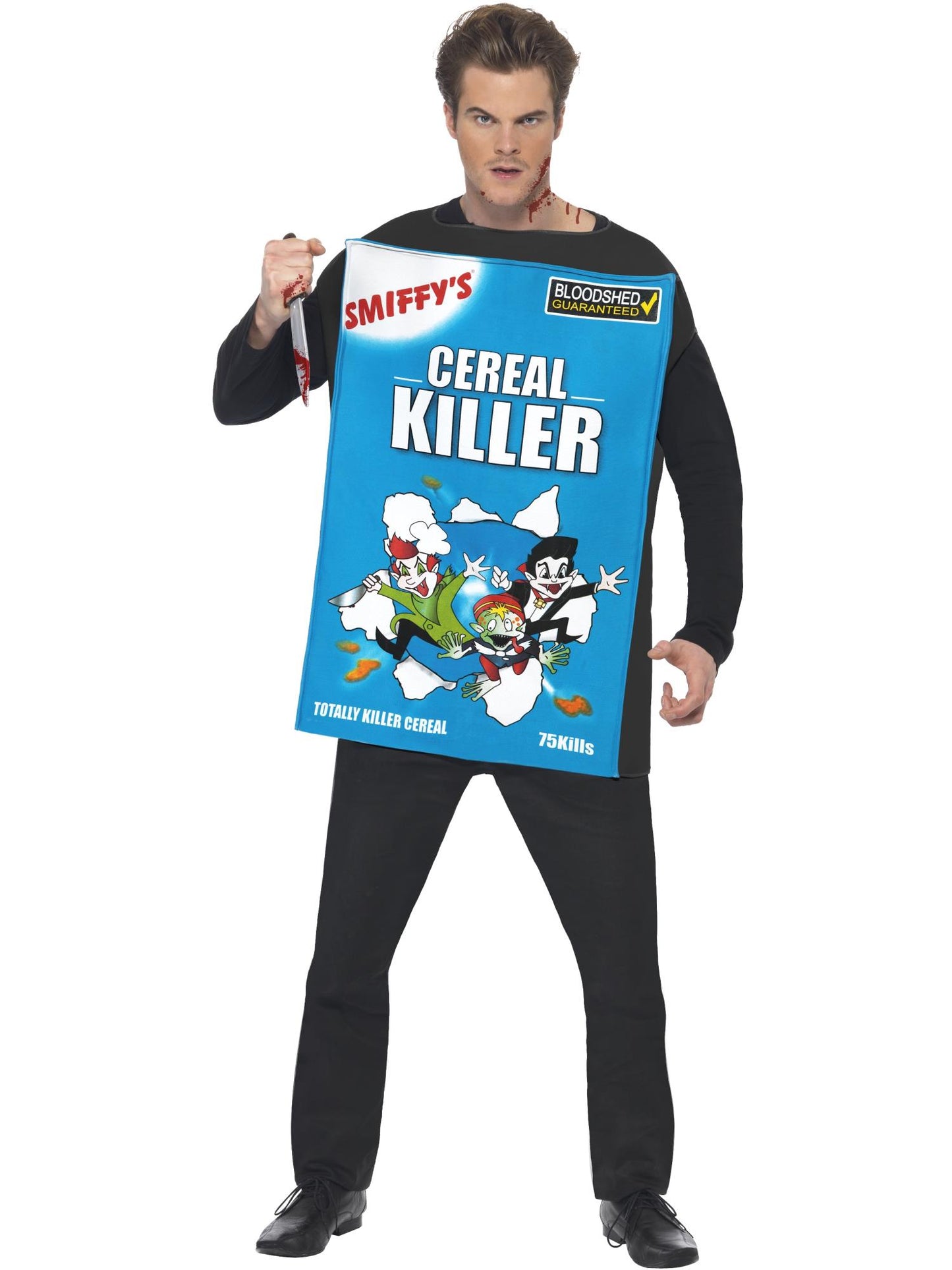 Smiffys COMEDY Cereal Killer Costume, Blue CS für Unisex