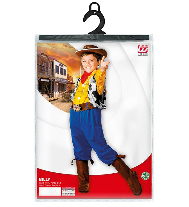 BILLY Fasnachtskostüm mit Hemd, Weste, Hose, Gürtel, Überstiefel und Halstuch