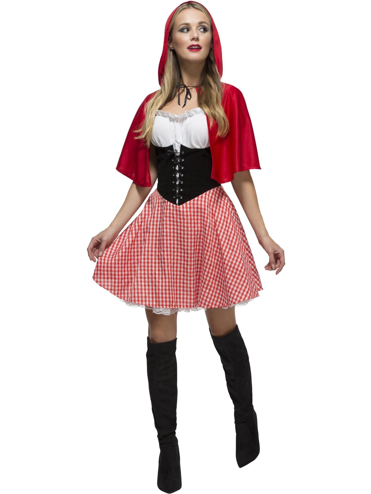 Smiffys Fever Red Riding Hood Costume, Red CS für Damen