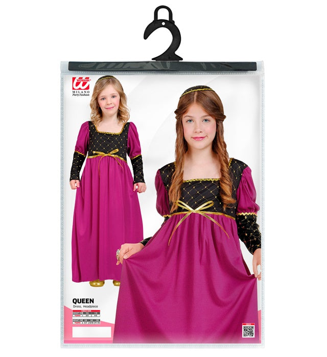 KÖNIGIN Kleid in elegantem Design für Fasnacht und Mottopartys