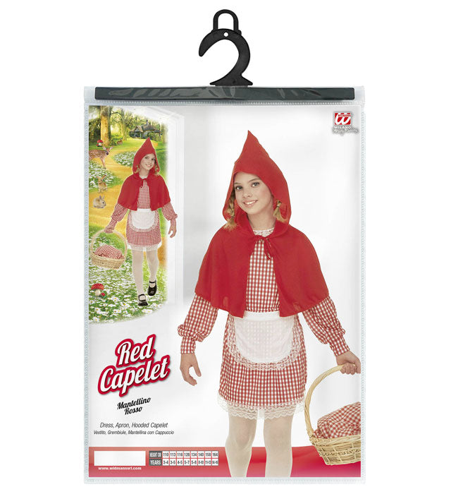 Rotkäppchen Kostüm mit rotem Kleid, weißer Schürze und rotem Kapuzen-Mäntelchen