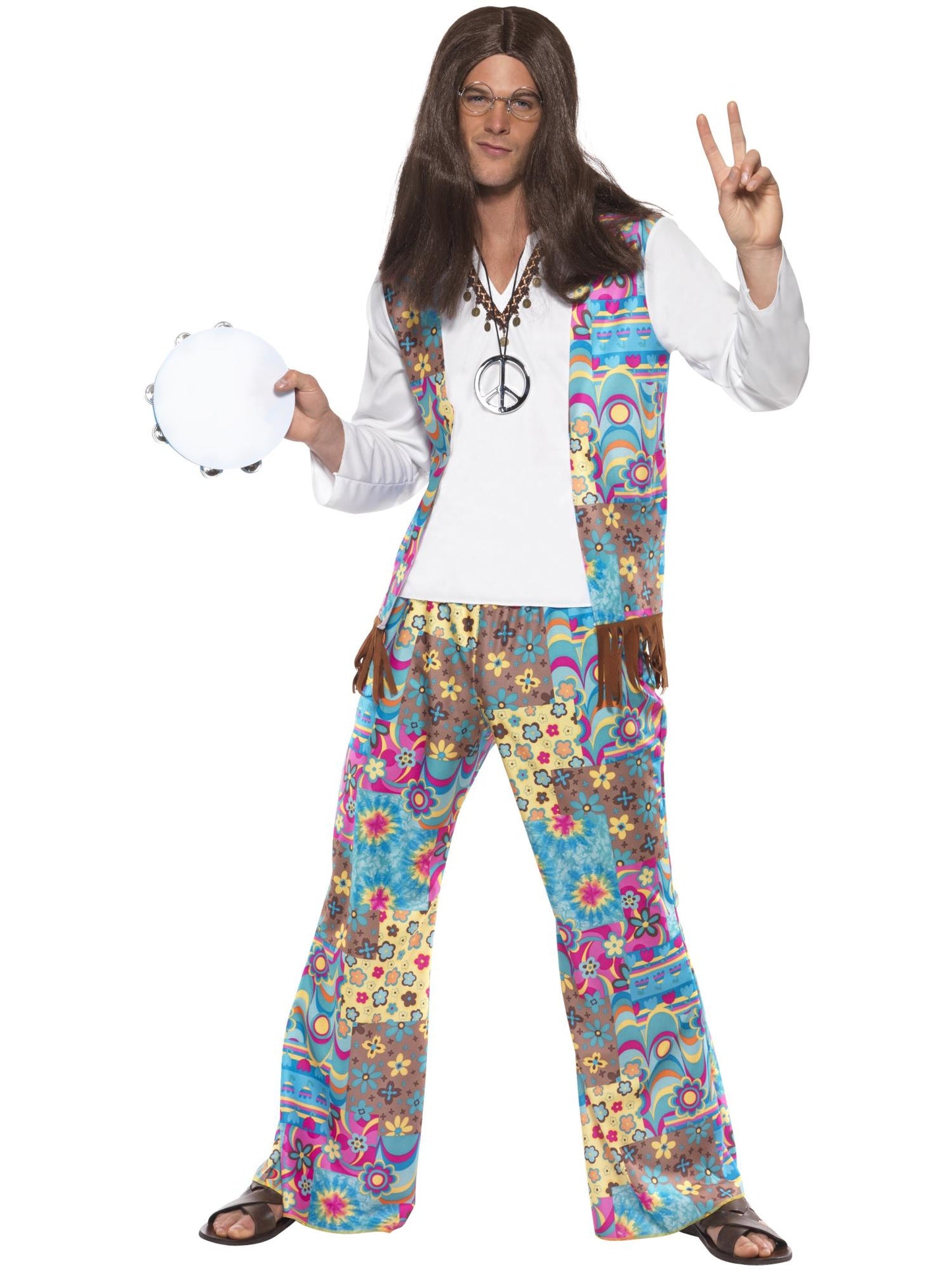 Smiffys Groovy Hippie Costume, Multi-Coloured CS für Unisex