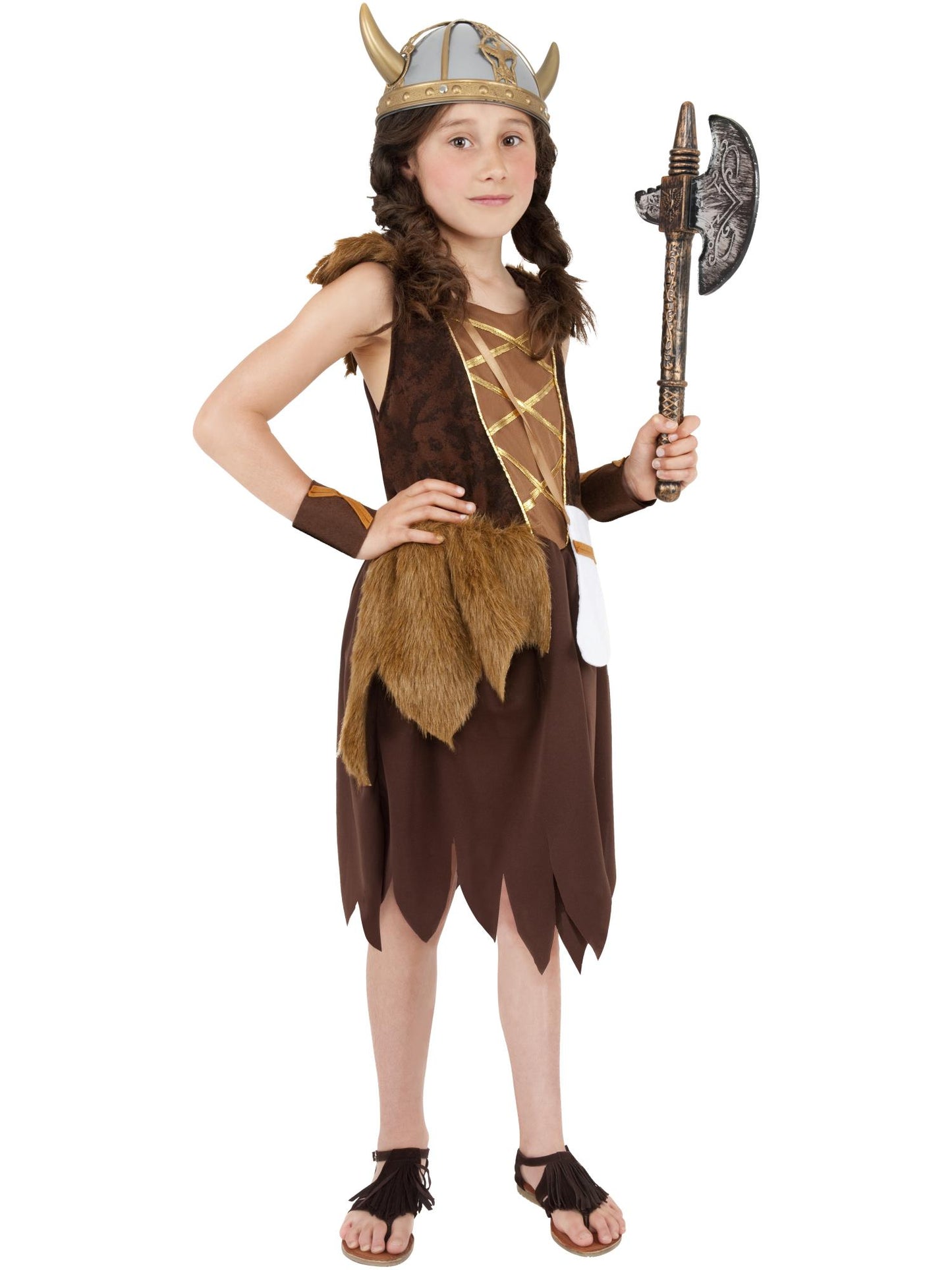 Smiffys Viking Mädchenkostüm, Brown CS
