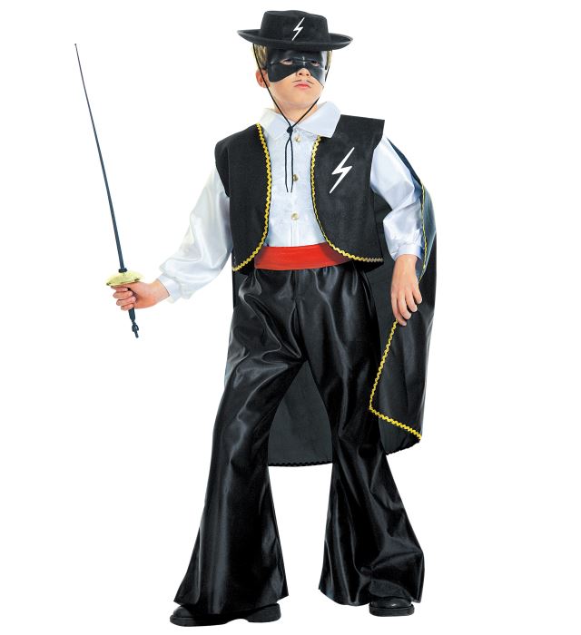 Maskierter Bandit Kostüm mit Umhang, Maske, Weste und Gürtel