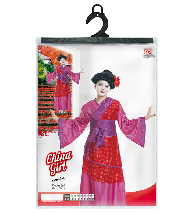 Geisha Kostüm mit Kimono und Gürtel für Fasnacht und Mottoparty