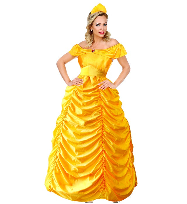 Beauty Queen Kostüm mit Petticoat, Gürtel und Kopfbedeckung in elegantem Design