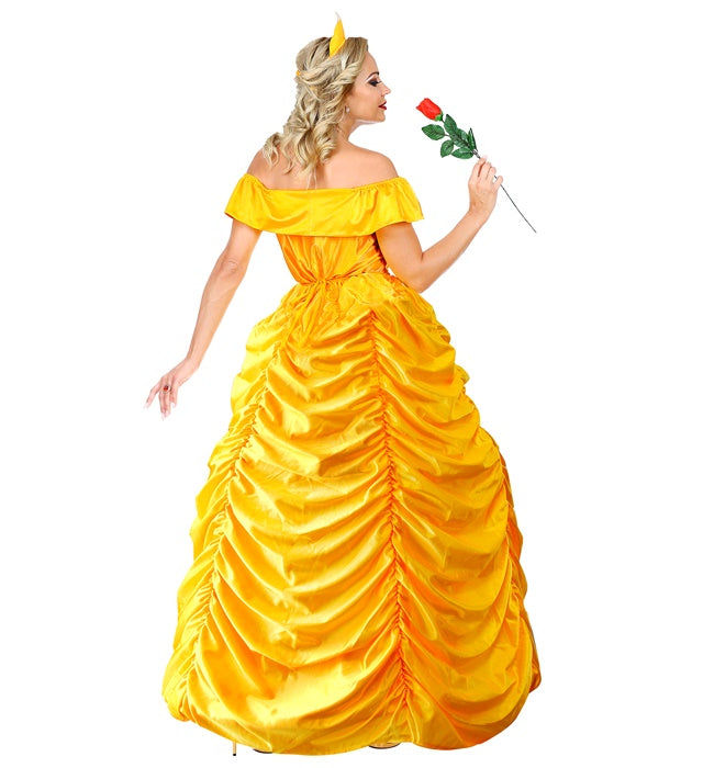 Beauty Queen Kostüm mit Petticoat, Gürtel und Kopfbedeckung in elegantem Design