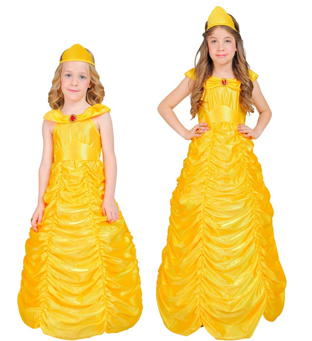 Beauty Queen Kostüm mit Petticoat, Gürtel und Kopfbedeckung in elegantem Design