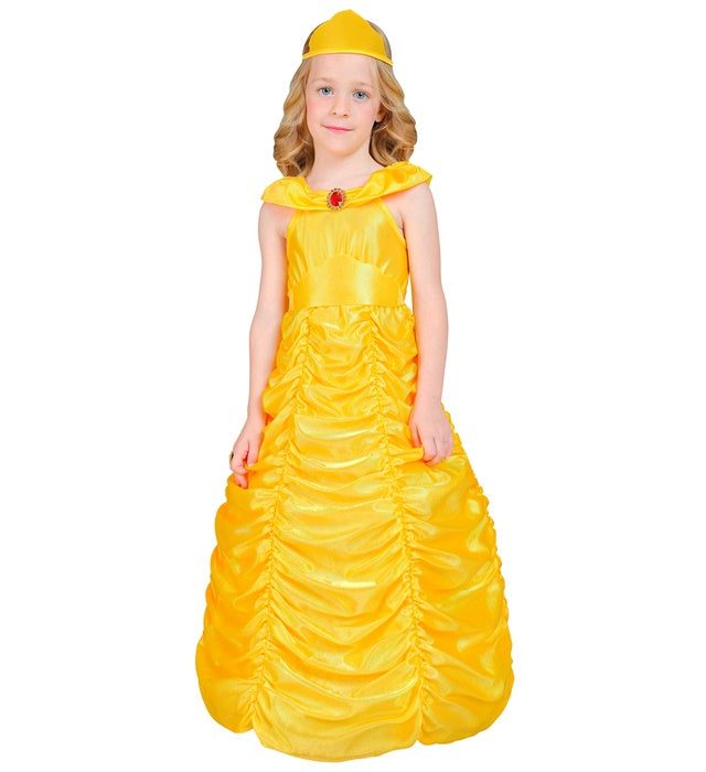 Beauty Queen Kostüm mit Petticoat, Gürtel und Kopfbedeckung in elegantem Design