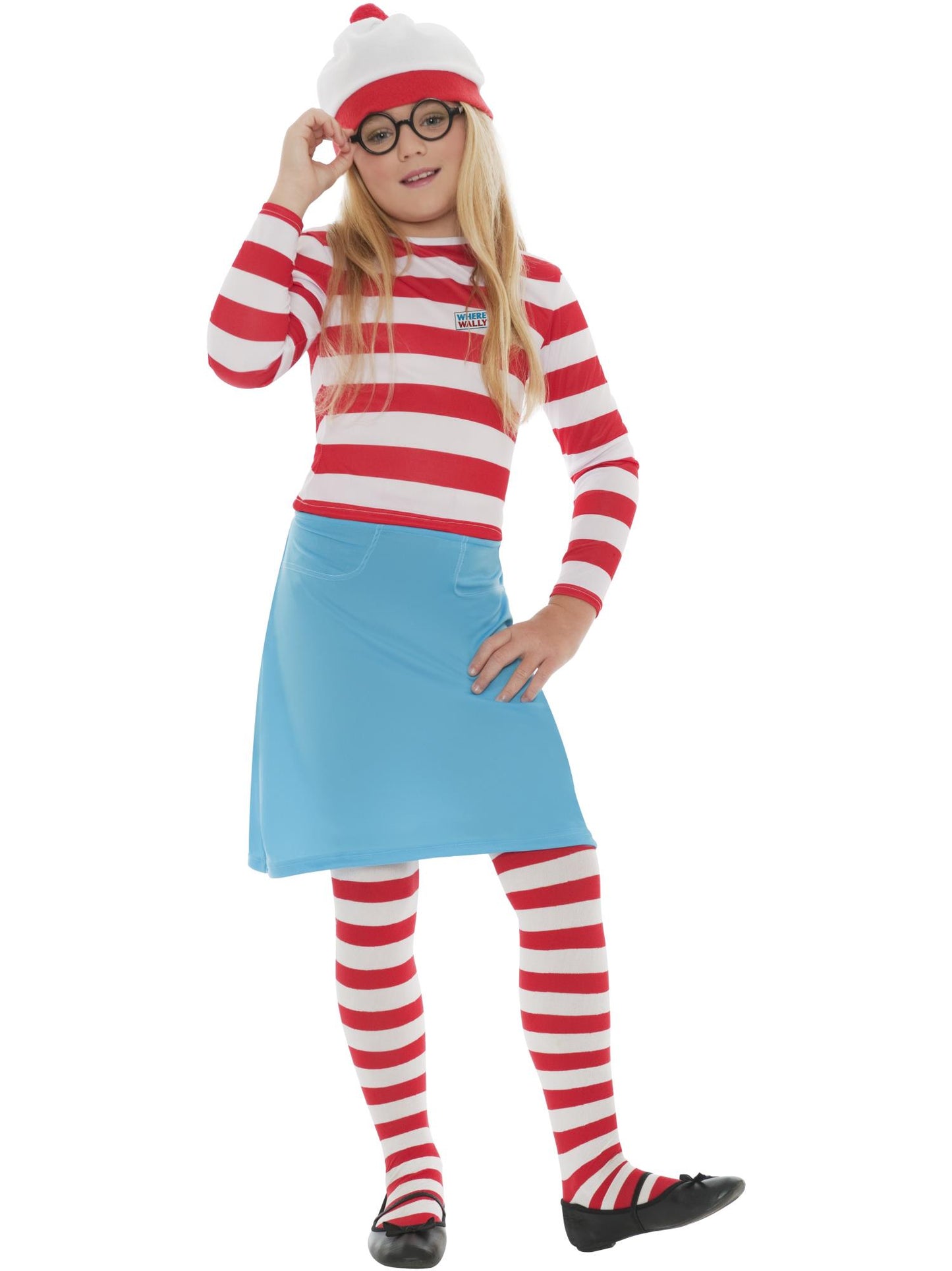 Smiffys Where's Wally? Wenda Kinderkostüm, Red & White CS für Mädchen