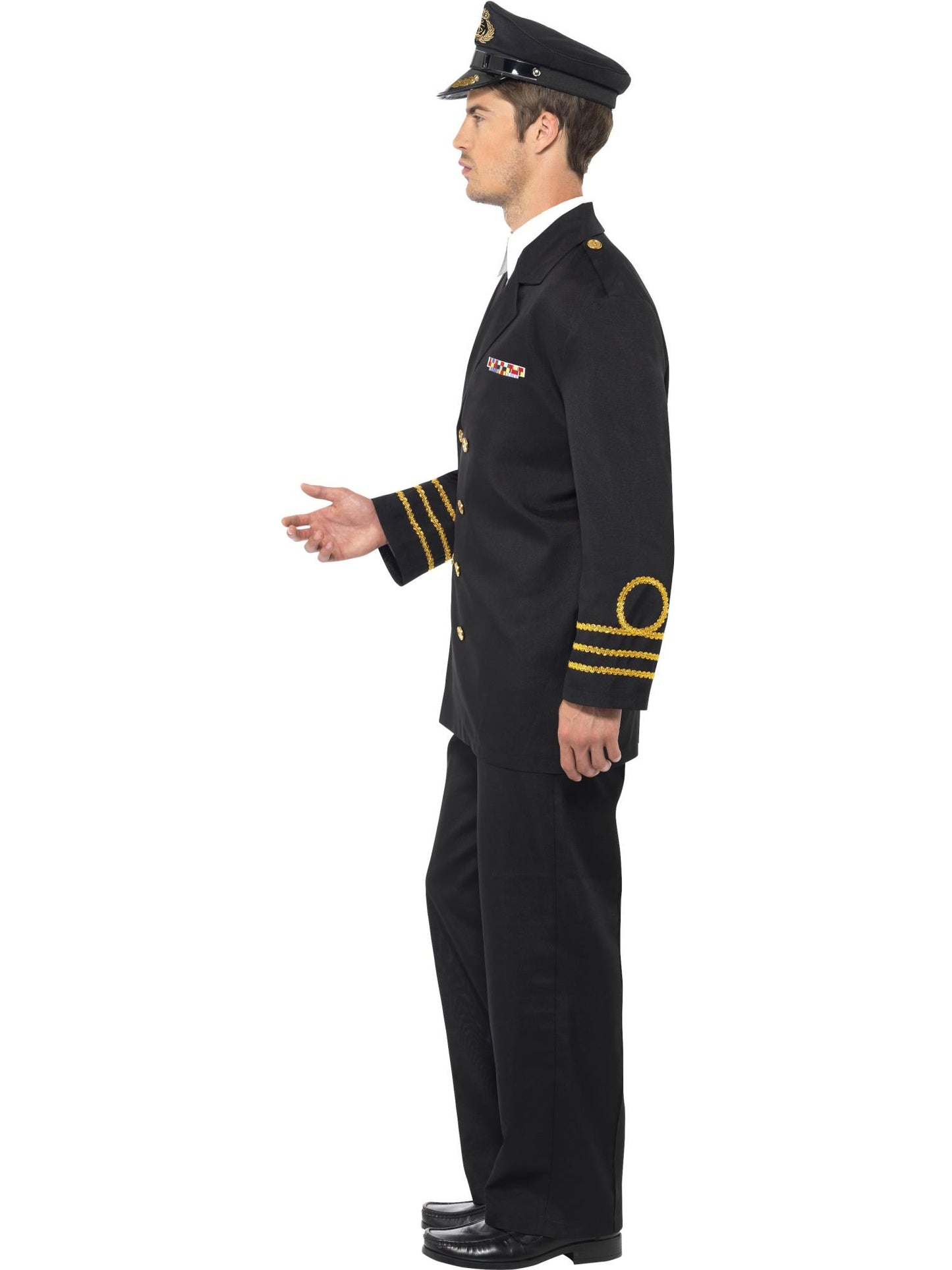 Smiffys UNIFORM Navy Officer Costume, Black CS für Herren