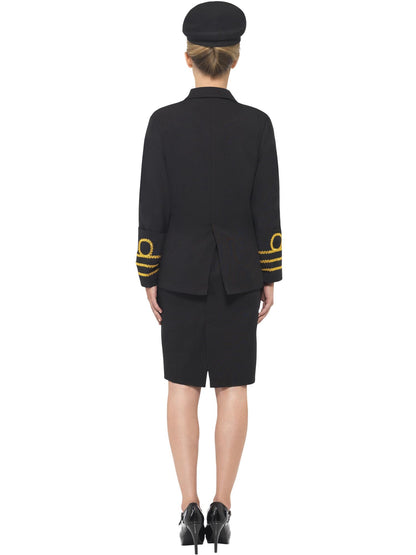 Smiffys UNIFORM Navy Officer Costume, Black CS für Damen