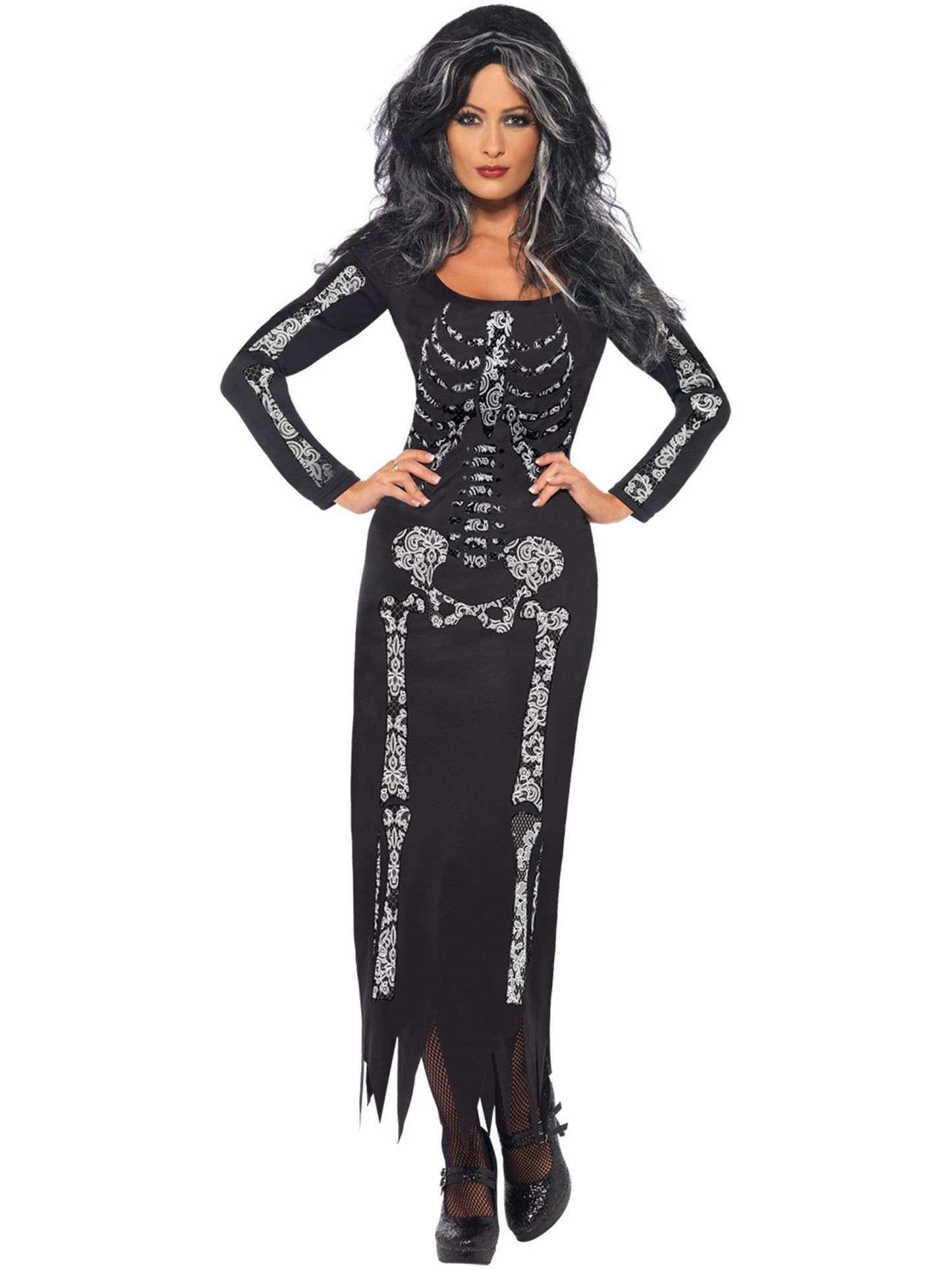Smiffys Skeleton Costume, Black CS für Damen