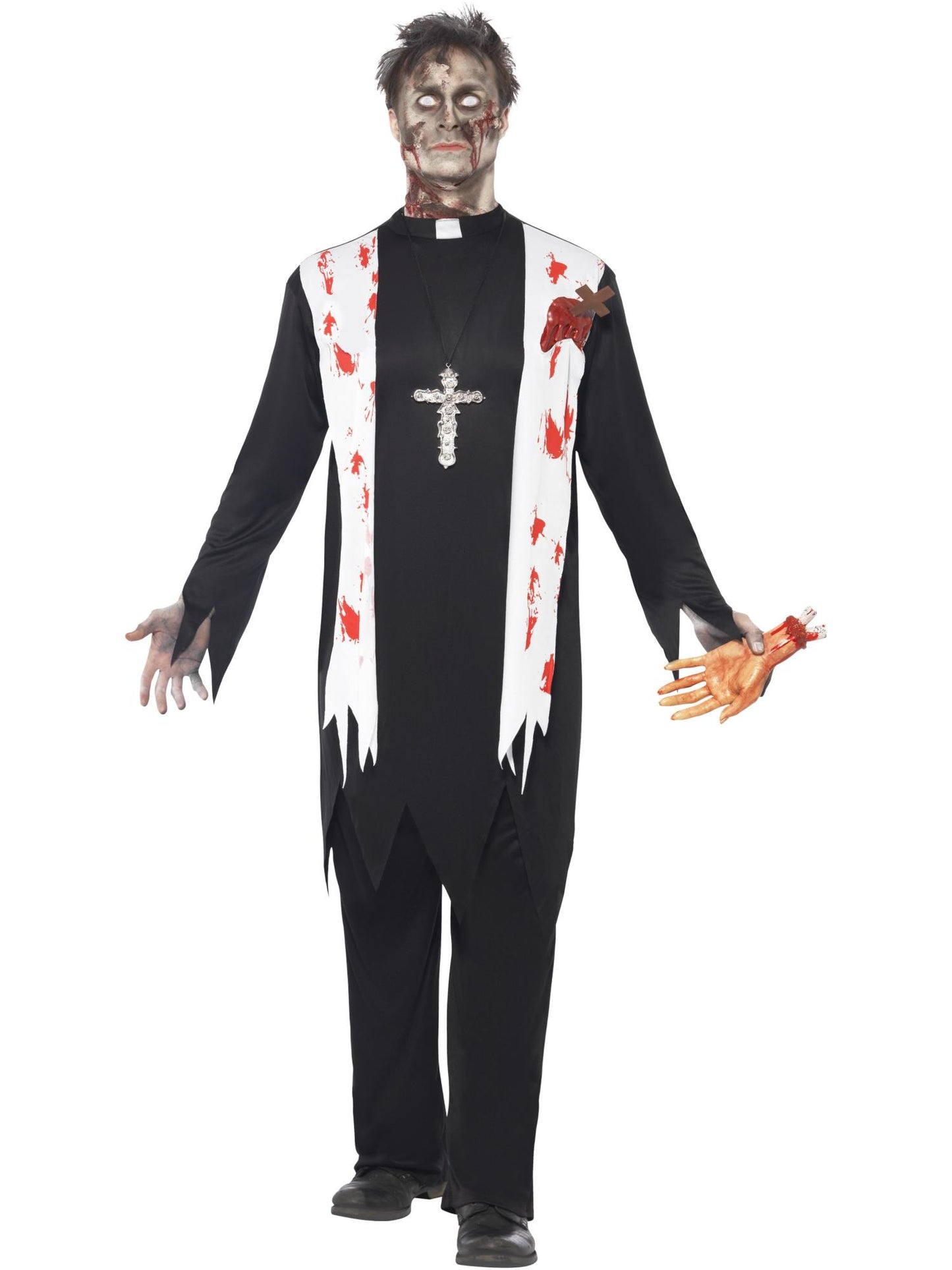 Smiffys Zombie Priest Costume, Black CS für Herren