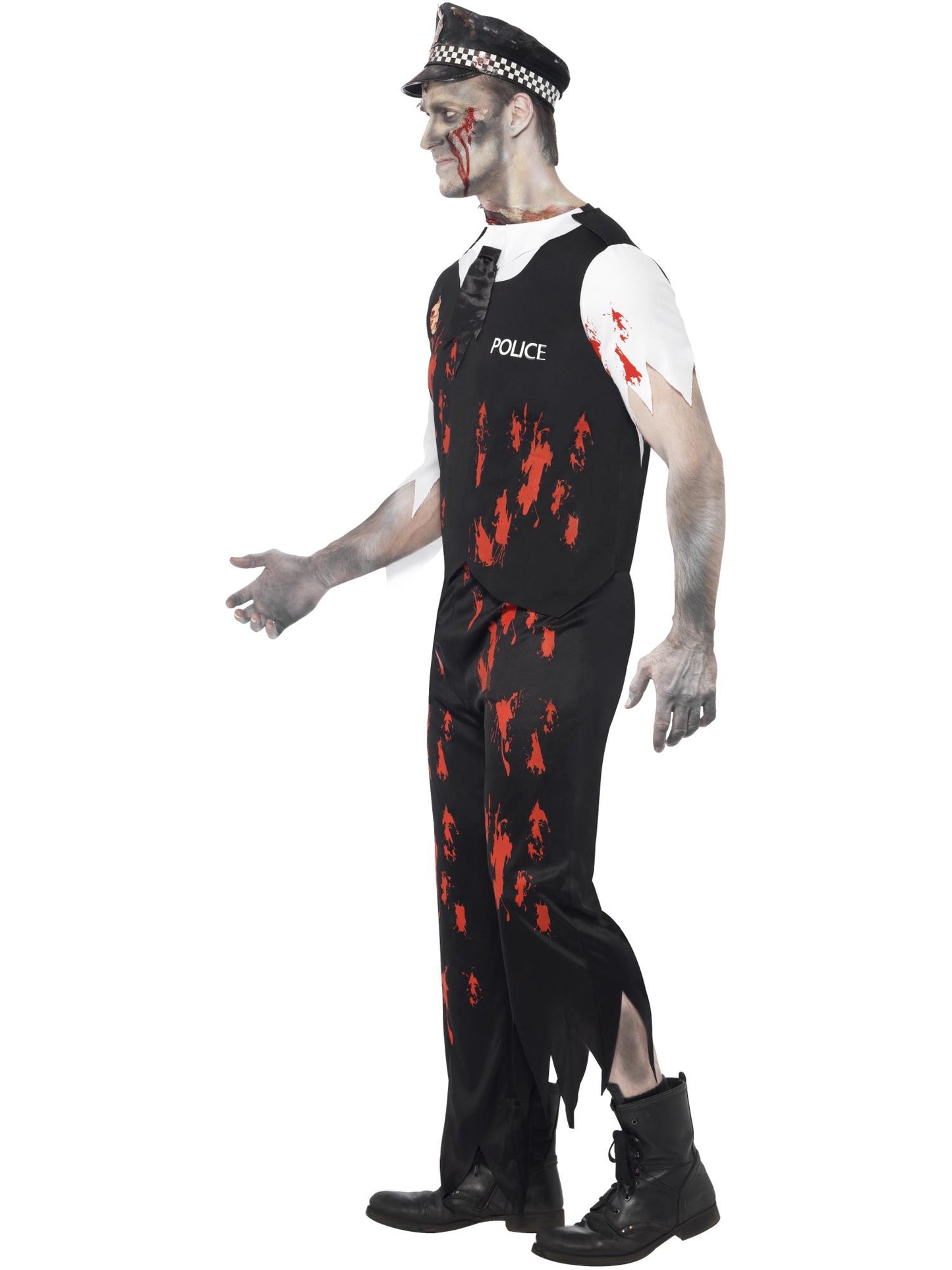Smiffys Zombie Policeman Costume, Black CS für Unisex