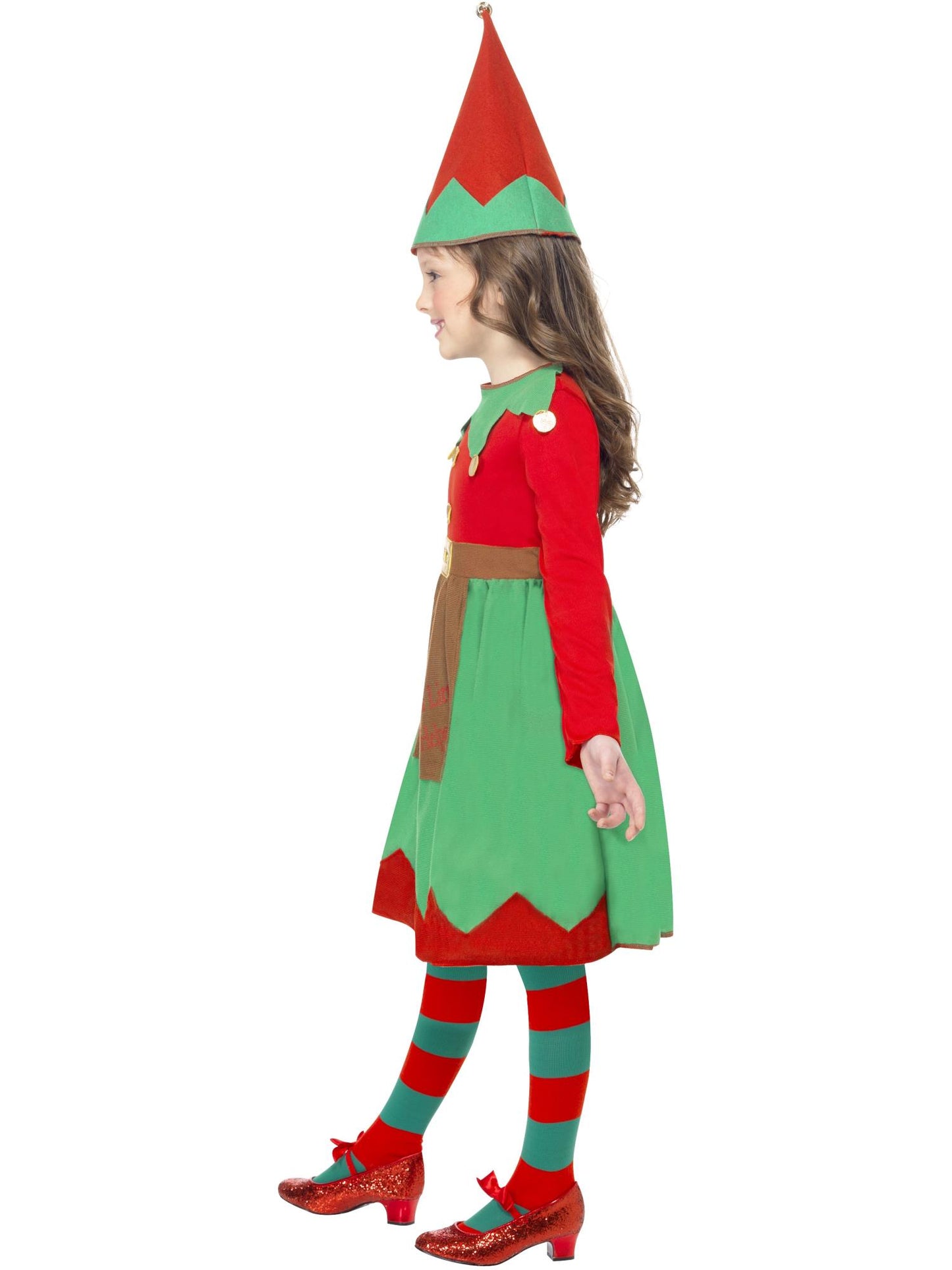 Smiffys ELF Santa's Little Helper Costume, Red & Green CS für Mädchen