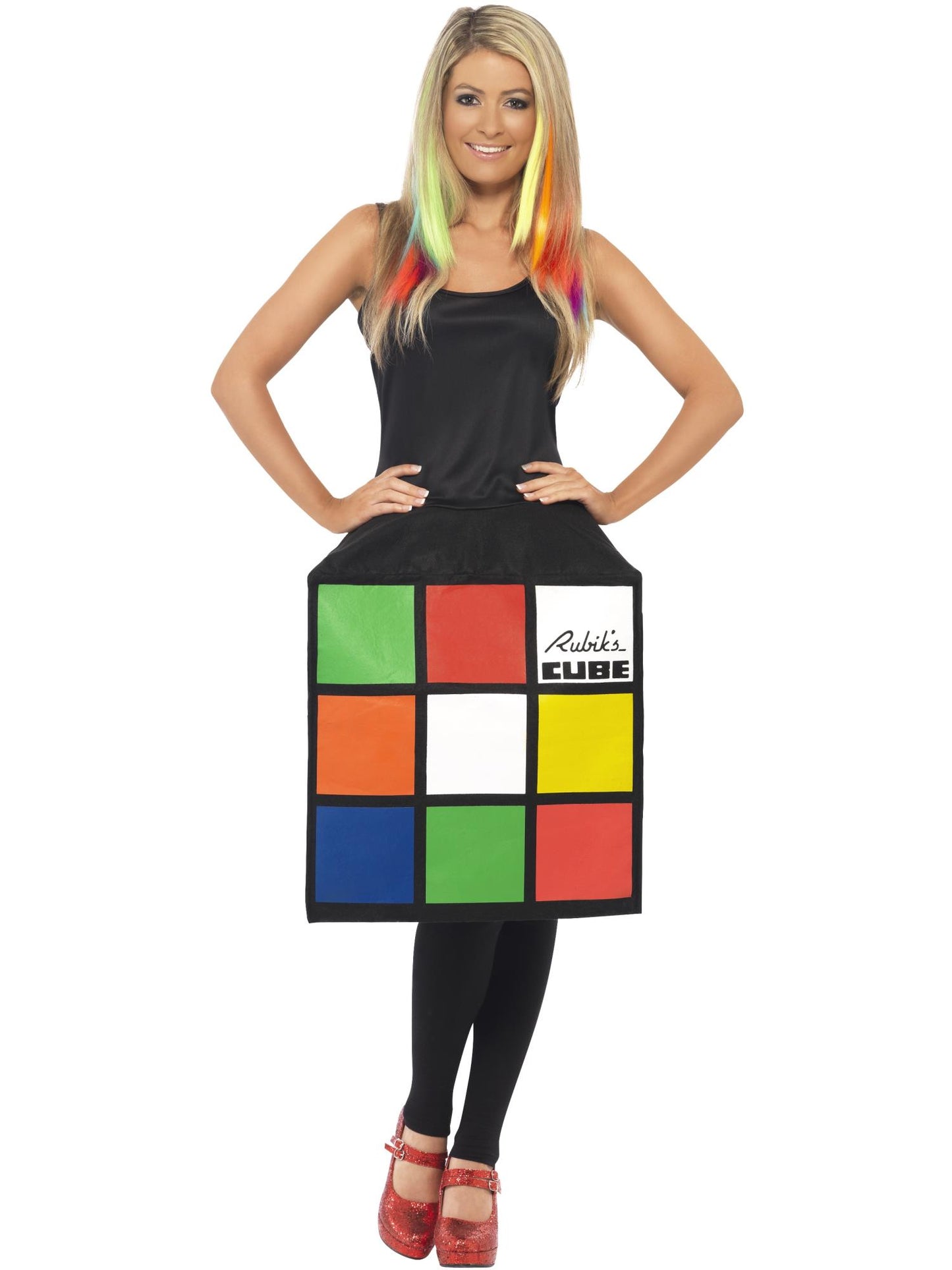 Smiffys Rubik's Cube Costume, Multi-Coloured CS für Damen