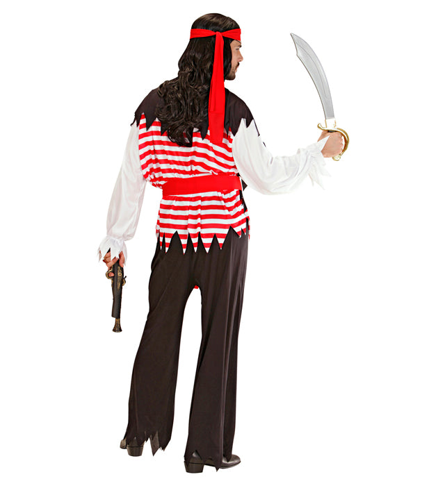 Piratenkostüm Komplettset mit Hemd, Weste, Hose, Gürtel und Kopftuch für Fasnacht