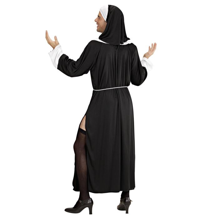 Nonnen-Kostüm Carmelo mit Gewand, Gürtel und Haube für Fasnacht und Karneval